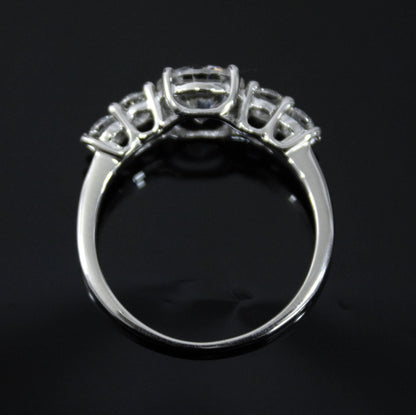 Round Cut Moissanite Ring in 925 Sterling Silver, Solitaire Silver Ring, Stackable Propose Ring, Engagement Gift for Bride, Statement Ring