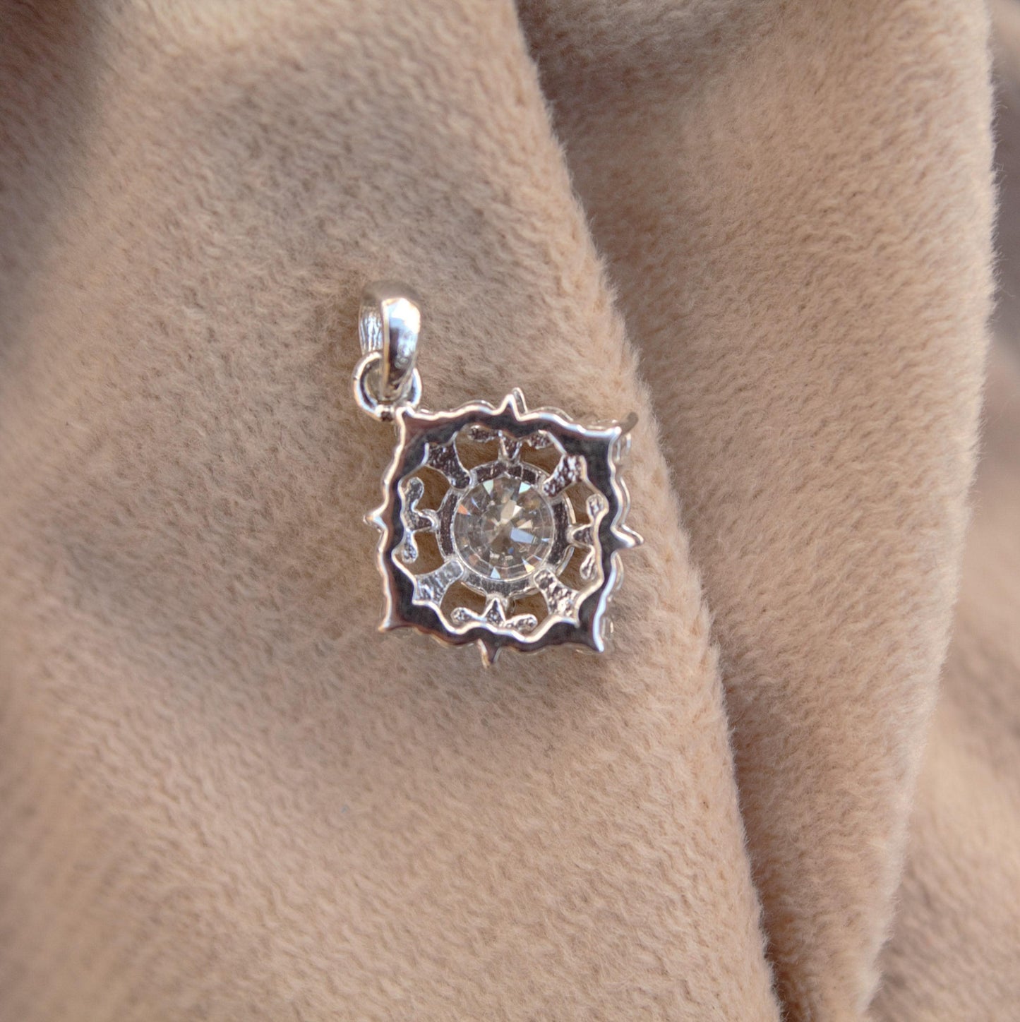 Minimalist Stunning Moissanite Pendant, 925 Sterling Silver Charm Pendant, Round Cut Stone Pendant, Silver Dainty Pendant, Ready To Ship