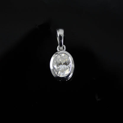 Tiny Moissanite Classic Single Stone Pendant, 925 Silver Oval Cut Pendant, Minimalist Travel Jewelry, Solitaire Moissanite Jewelry for Girls