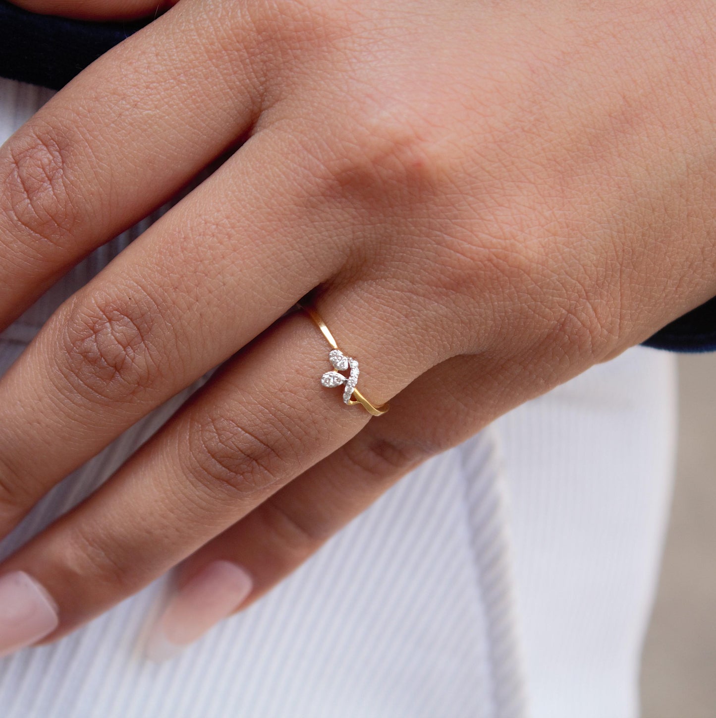 Dainty Natural Diamond Ring With Solid Gold, 18K Gold Jewelry, IGI Certified Diamond Jewelry, Minimalist Gold Wedding Gift for Women