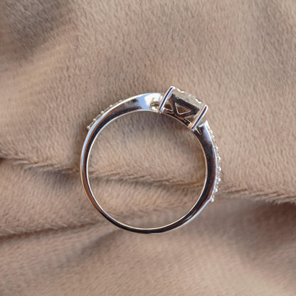 Princess Cut Moissanite Engagement Ring, 925 Sterling Silver Dainty Ring, Customize Ring for Women, Minimalist Prong Setting Ring for Her