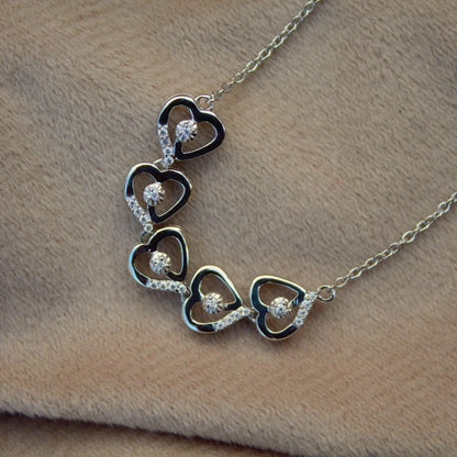 Heart Shape Moissanite Bracelet, 925 Sterling Silver Bracelet for Her, Link Chain Silver Heart Bracelet, Perfect Gift for Valentines Day