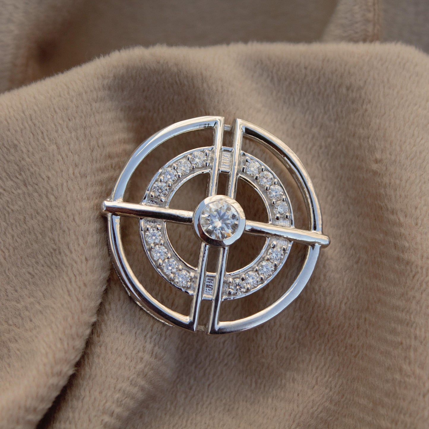 Vintage Moissanite Silver Pendant, 925 Sterling Silver Pendant, Handmade Pendant for Her, Round Shape Pendant, White Moissanite Jewelry Gift