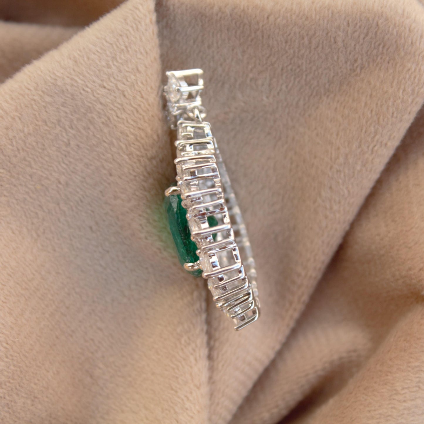 925 Sterling Silver Pendant, Delicate Without Chain Silver Pendant, Cushion Emerald with Moissanite Jewelry, Pendant for Birthday Gift