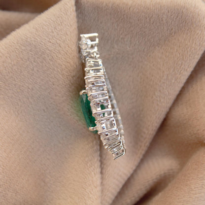 925 Sterling Silver Pendant, Delicate Without Chain Silver Pendant, Cushion Emerald with Moissanite Jewelry, Pendant for Birthday Gift