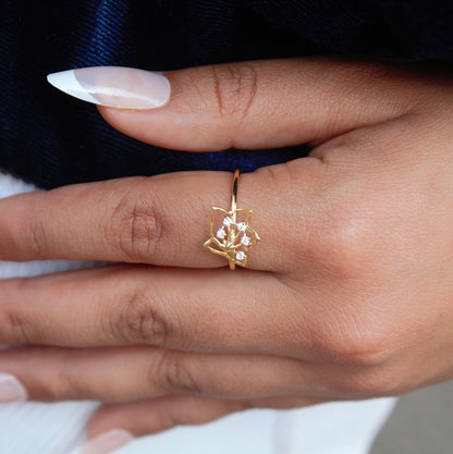 7 US Gold Ring, IGI Certified Diamond Jewelry, 0.08 Carat Natural Diamonds With IGI Certified Diamond Jewelry, Delicate Gold Ring For Gift