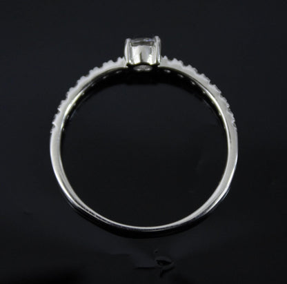 Minimalist Round Cut Moissanite Ring in 925 Sterling Silver, Solitaire Silver Ring, Stackable Promise Ring, Wedding Gift for Bridesmaids