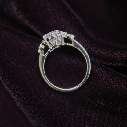 Sterling Silver Moissanite Ring, Statement Oval Cut Ring, Luxurious White Moissanite Jewelry, Cocktail Party Wear Ring, Graduation Gift