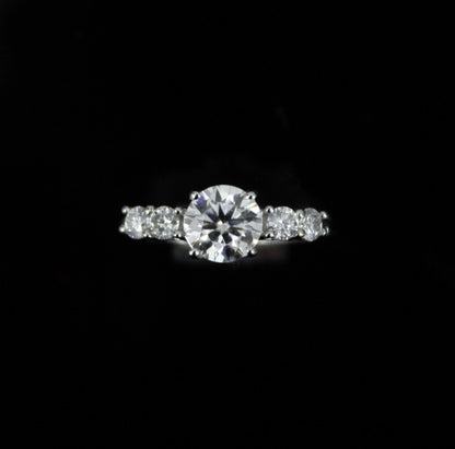 Round Cut Moissanite Ring in 925 Sterling Silver, Solitaire Silver Ring, Stackable Propose Ring, Engagement Gift for Bride, Statement Ring