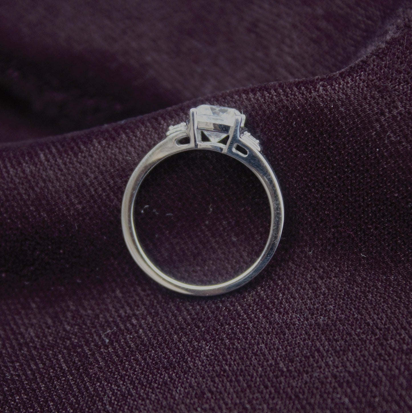 White Moissanite Cushion Cut Ring, Prong Set Ring for Her, 925 Sterling Silver Minimalist Ring, Handmade Ring for Men and Women, Dainty Ring