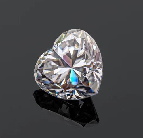 6 carat Heart moissainite - 12 mm Heart Shape moissanite - D Color VVS1 Moissanite Stone with GRA Certificate