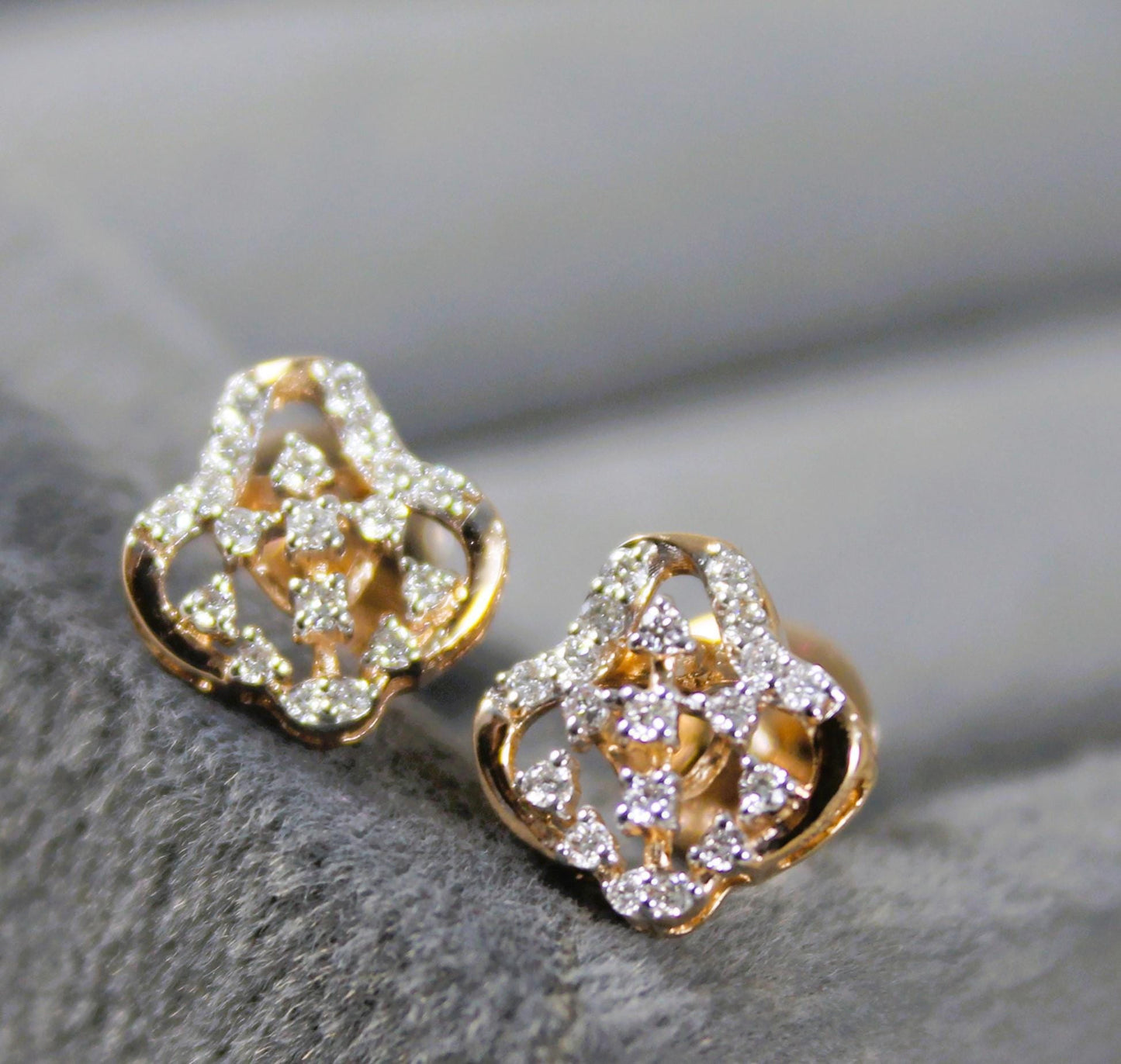 Real Diamond Pendant Necklace with Stud Earrings, 18K Gold Necklace Earring Set, IGI Certified Natural Diamond Wedding Jewelry Set for Her