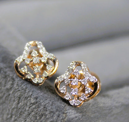 Real Diamond Pendant Necklace with Stud Earrings, 18K Gold Necklace Earring Set, IGI Certified Natural Diamond Wedding Jewelry Set for Her