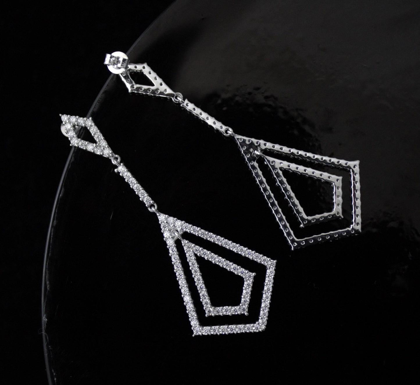 Stud Dangle Moissanite Earrings for Women, 925 Sterling Silver Long Earrings, Round Stone Earrings, White Moissanite Wedding Bridal Jewelry