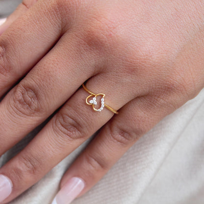 18K Solid Gold Jewelry For Gift, Minimalist Diamond Ring, IGI Certified Diamond Jewelry, April Birthstone Ring, Heart Shape Diamond Ring