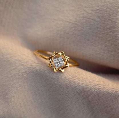 IGI Certified Diamond Jewelry, 18K Solid Gold Ring, Lightweight Diamond Ring For Daily Wear, 1.28 gram Diamond Gold Ring For Birthday Gift