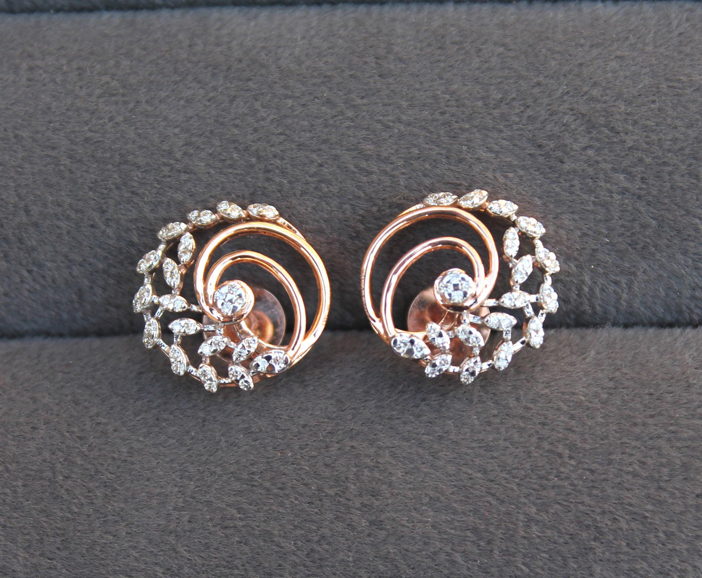 Rose Gold Necklace Earrings Set, Bridal Wedding Jewelry Set, 18k Solid Gold Necklace with Earrings, IGI Certified Natural Diamond Jewelry