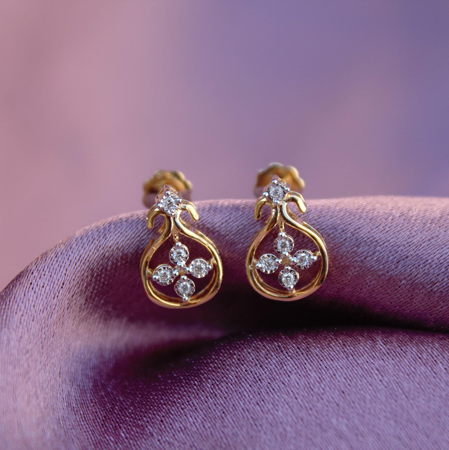 0.05 Carat Natural Diamond Stud Earrings, IGI Certified Diamond Jewelry, Screw Back Gold Stud Earrings, 18K Solid Gold Earrings for Her