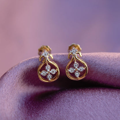 0.05 Carat Natural Diamond Stud Earrings, IGI Certified Diamond Jewelry, Screw Back Gold Stud Earrings, 18K Solid Gold Earrings for Her