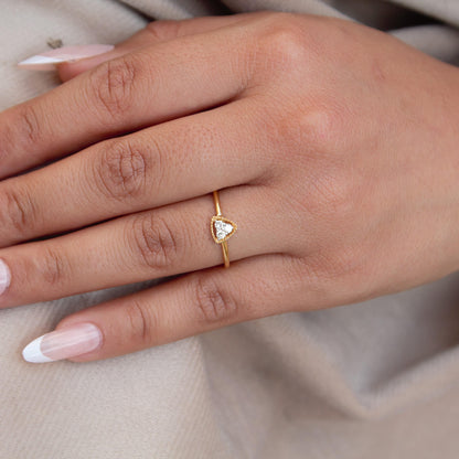 18K Solid Gold Jewelry, 0.11 Carat Natural Diamond Ring, IGi Certified Diamond Jewelry, Three Stone Diamond Ring, Promise Ring For Her