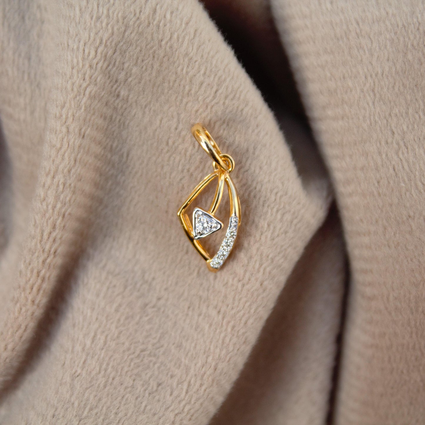 Natural Diamonds Without Chain Pendant, 18K Solid Gold Diamond Pendant, Lightweight Diamond Mini Pendant, IGI Certified Jewelry Gift for Her