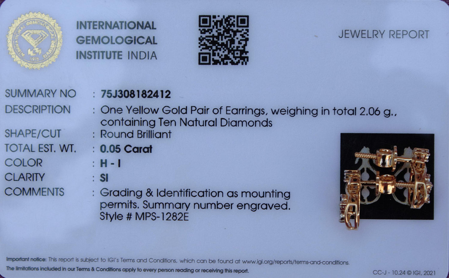 0.05 Carat Natural Diamond Stud Earrings, IGI Certified Diamond Jewelry, Screw Back Gold Stud Earrings, 18K Solid Gold Earrings for Her