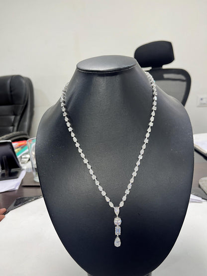 Lab Grown Diamond Necklace, DE colour, VVS/VS Clarity, 40+ Tcw Wedding Necklace, Statement Necklace, Gold Dainty Necklace, Gift for Bride