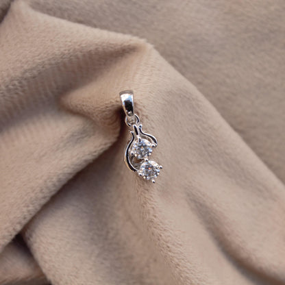 Colorless Moissanite 925 Sterling Silver Charm Pendant, Round Cut Designer Pendant, Silver Minimalist Jewelry, Birthday Gift for Women