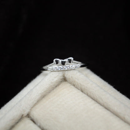 Mini Heart 925 Silver Ring, Cubic Zirconia Sterling Silver Ring, Daily Wear Silver Jewelry, 1 gram Lightweight Tiny Heart Ring for Daughter