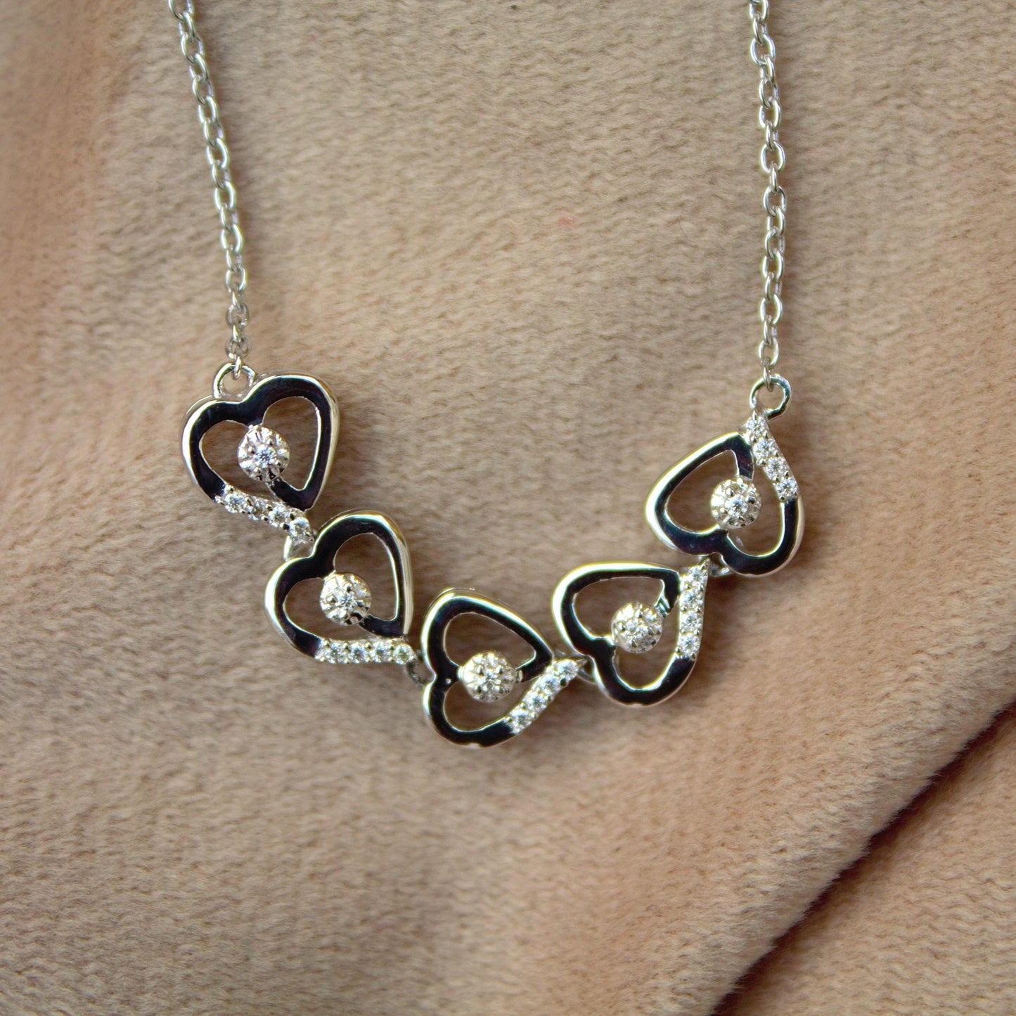 Heart Shape Moissanite Bracelet, 925 Sterling Silver Bracelet for Her, Link Chain Silver Heart Bracelet, Perfect Gift for Valentines Day