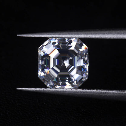 10 carat asscher moissanite - 12 mm Asscher Cut Excellent Moissanite Diamond Stone with GRA Certificate D Color VVS1