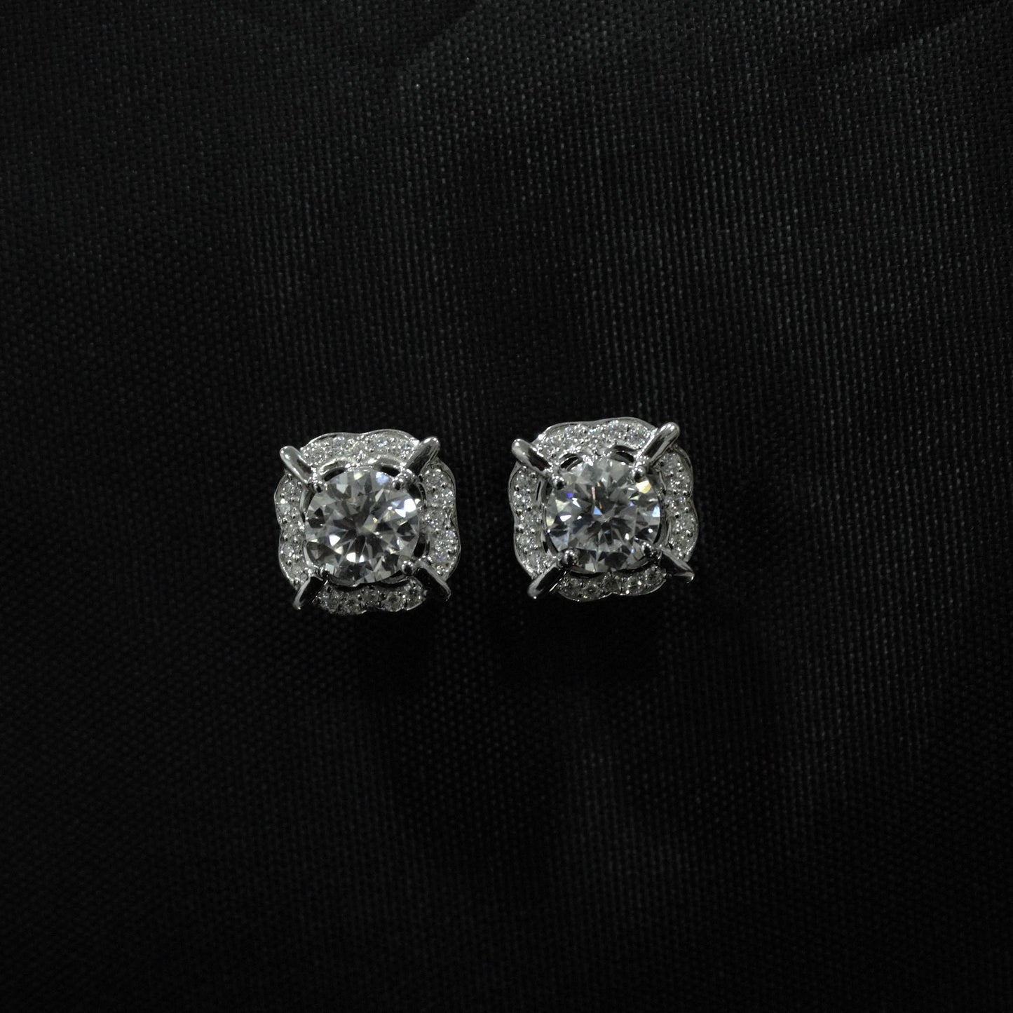 925 Sterling Silver Moissanite Round Cut Earrings, Silver Women's Stud Earrings for Wedding, Minimalist Stud Earrings Valentines Day Gift