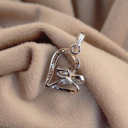Luxuries Moissanite Heart Shape Pendant, D Color VVS1 Clarity Moissanite Jewelry, Oval Cut Stone Solitaire Pendant, Classic Charm Pendant