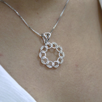 Diamond Jewelry Set in Solid 18k White Gold, Minimalist Pendant Necklace with Stud Earrings, IGI Certified Jewelry, Perfect Gift for Bride