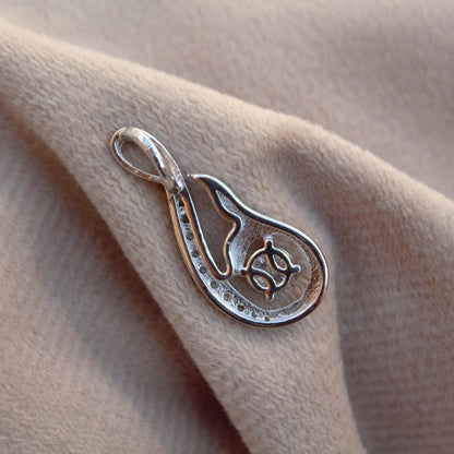 Moissanite Round Cut Stone Pendant, Silver Dainty Pendant for Her, Colorless Moissanite Jewelry Gift for Her, Women's Charm Pendant