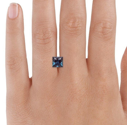 Lab-Created Alexandrite Stone, Square Princess Cut Loose Stone, 3mm to 12mm Sizes Available, Top Quality Stones, Jewelry Making Supplies