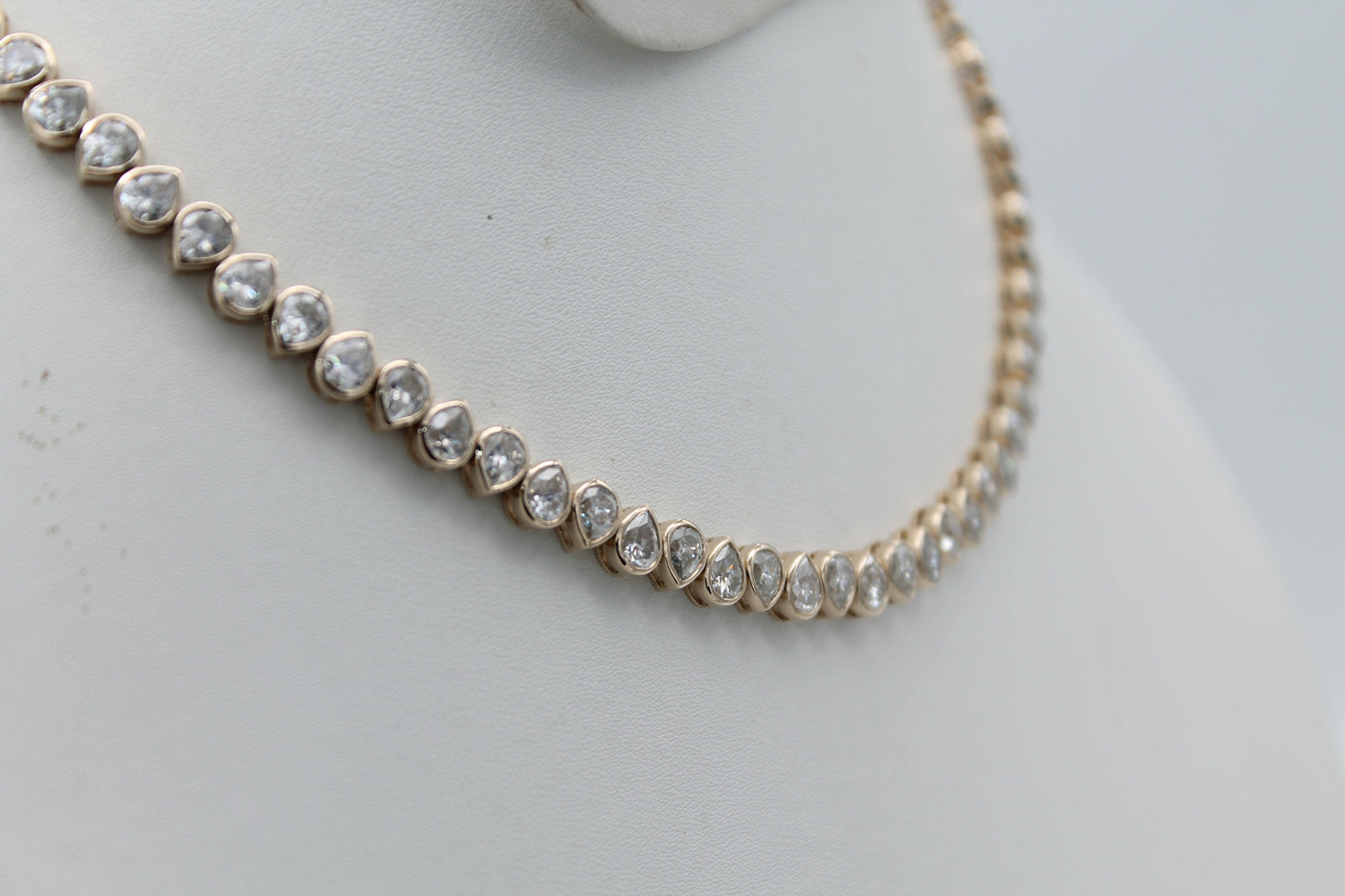 Diamond Tennis Choker Necklace, Wedding Choker Necklaces, Lab Grown Diamond Jewelry, EF Color VVS/VS Pear Lab Diamond Cvd/ Hpht Necklace