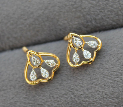 Natural Diamond IGI Certified Gold Jewelry Set, Designer Minimalist Necklace Earrings Set for Her, Dainty Diamond Gold Jewelry Gift For Her