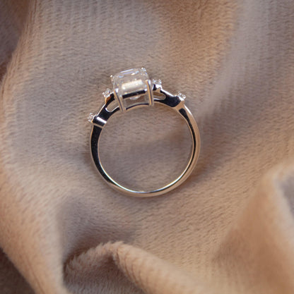 Emerald Cut Moissanite Men's Ring,925 Sterling Silver Handmade Ring, White Moissanite Ring, Statement Prong Set Ring, Perfect Gift for Groom