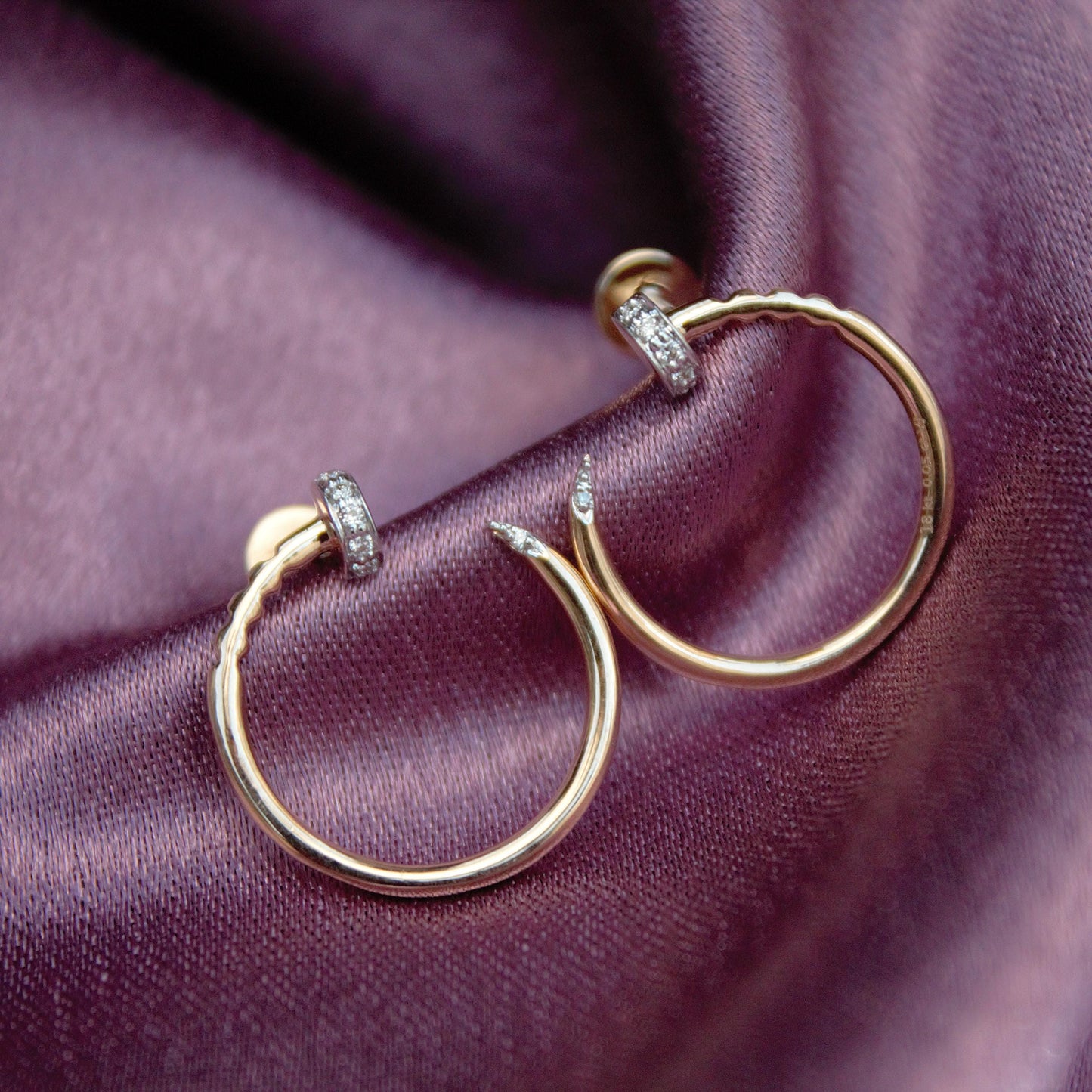 18k Gold Diamond Hoop Earrings, H-I Color VS - SI Clarity Diamond Jewelry, Huggie Earrings, Push Back Hoop Earring for Women, Birthday Gift