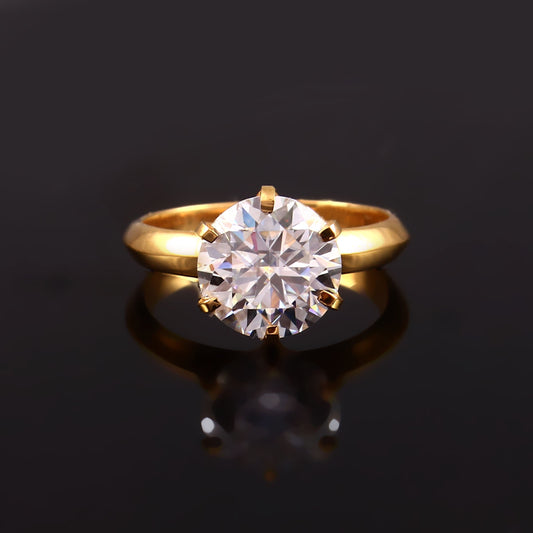 2.5 Carat Diamond Ring, 10K-14k-18k Solid Gold Ring, Solitaire Ring, Round Diamond Ring, Lab Grown Diamond Ring, Engagement Ring for Bride