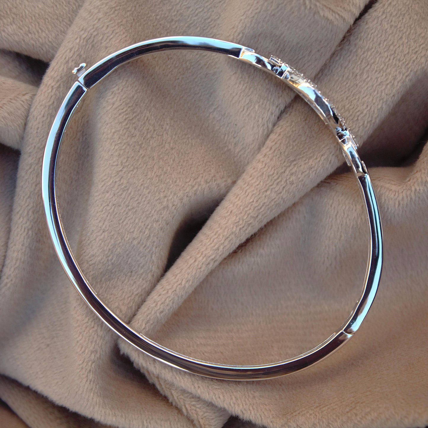 Elegant Moissanite Cuff Bracelet, 925 Sterling Silver Hinged Bangle, Statement Cuff Bangle for Women, Stackable Bracelet, Silver Cuff Bangle