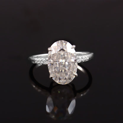 Lab Created Diamond Ring, Solid Gold Ring, IGI Certified Diamond Oval Cut Ring, Statement Wedding Ring for Bride, Perfect Christmas Gift