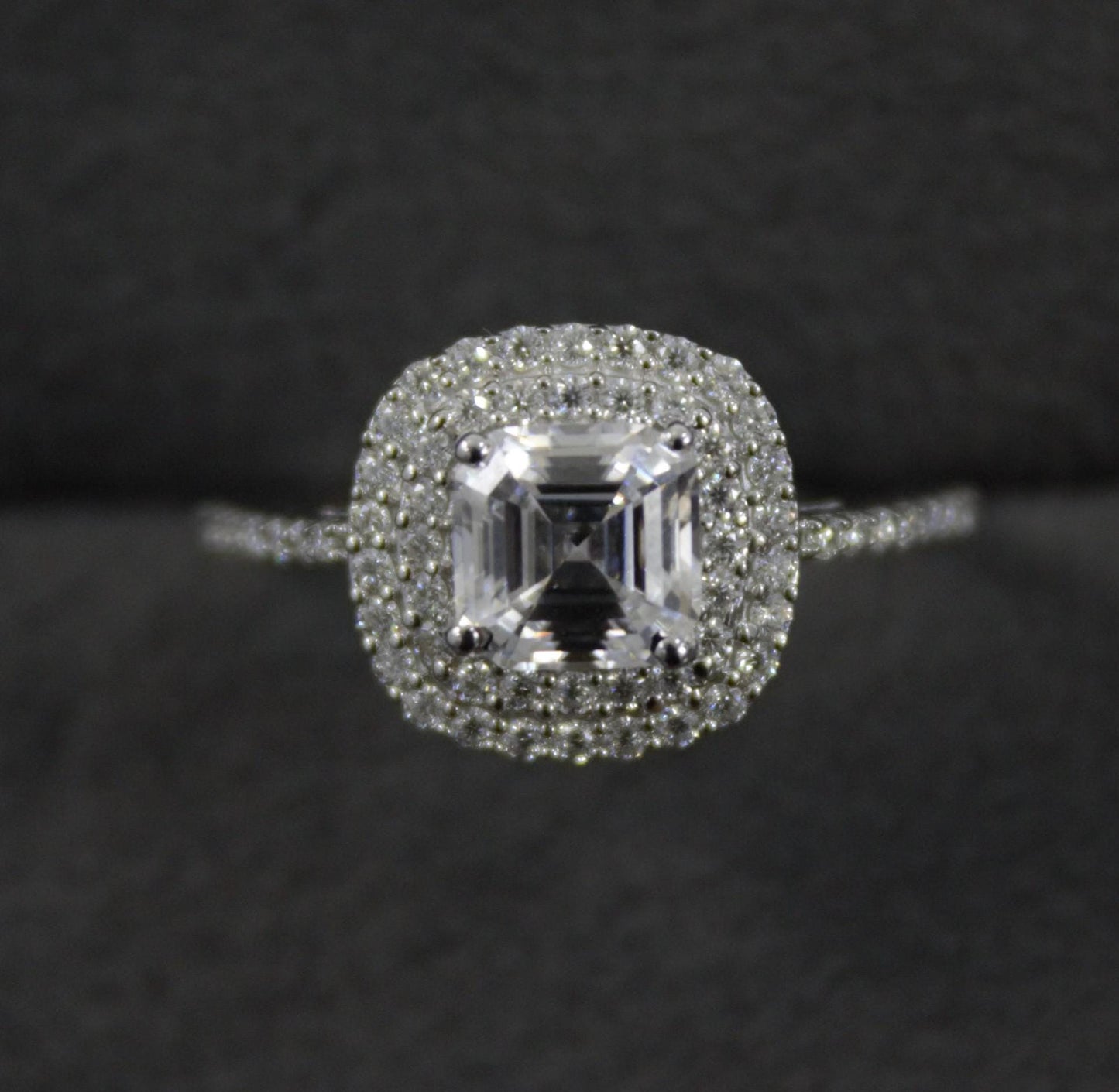 Asscher Cut Octagon Moissanite Ring, 925 Sterling Silver Ring for Men and Women, Handmade Designer Moissanite Silver Jewelry, Statement Ring