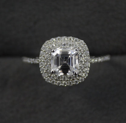 Asscher Cut Octagon Moissanite Ring, 925 Sterling Silver Ring for Men and Women, Handmade Designer Moissanite Silver Jewelry, Statement Ring