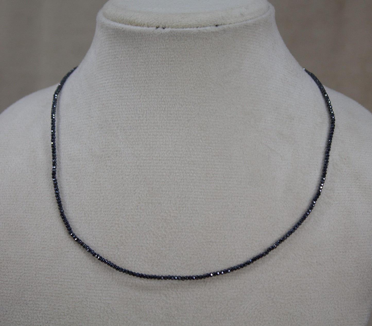 Beautiful Black Moissanite Necklace & Bracelet, 18k Solid Gold Necklace for Her, 16 inch Black Moissanite Necklace, Same Day Shipping