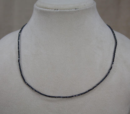 Beautiful Black Moissanite Necklace & Bracelet, 18k Solid Gold Necklace for Her, 16 inch Black Moissanite Necklace, Same Day Shipping