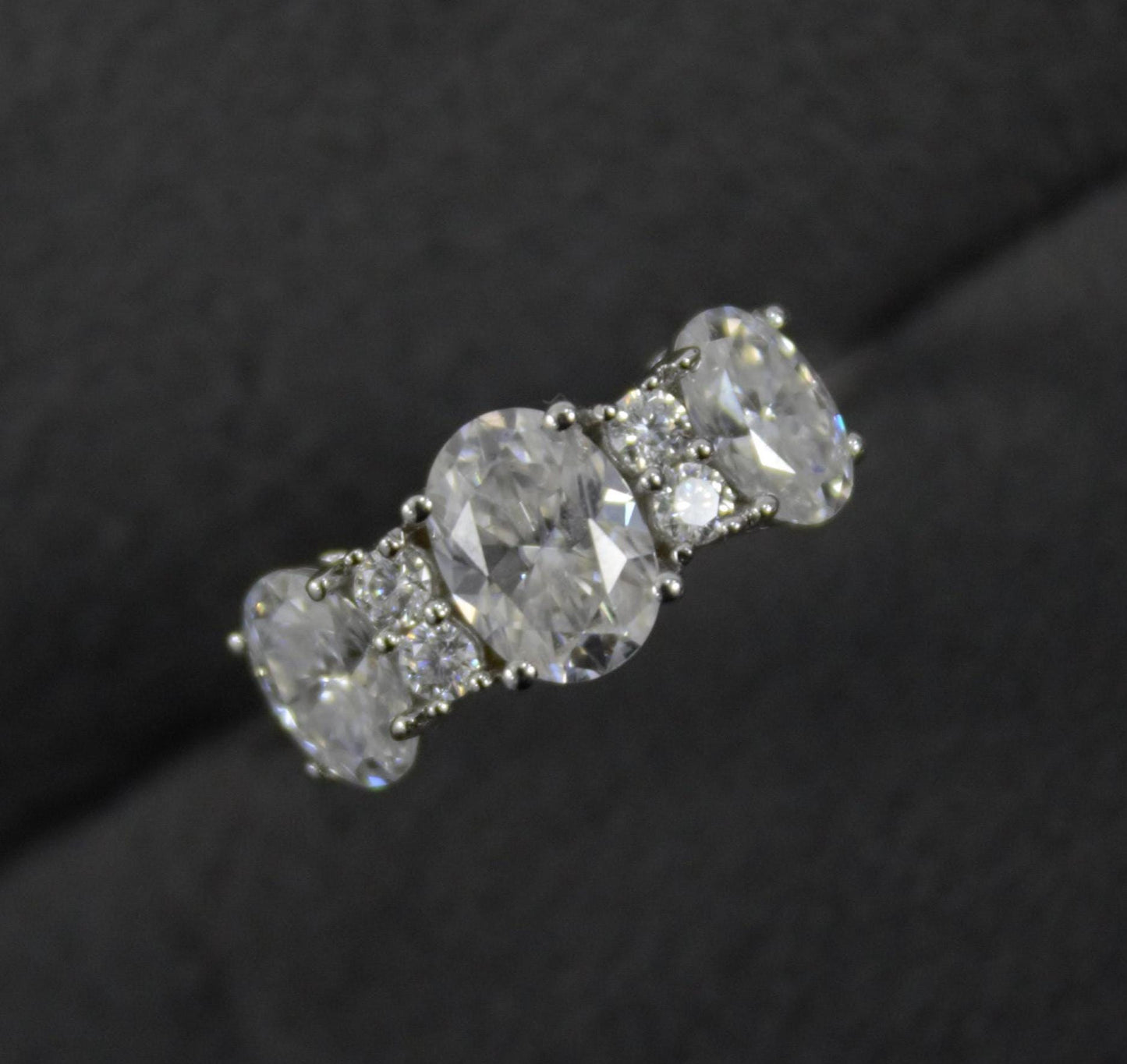 Oval Cut Solid Silver Ring, White Moissanite Jewelry, 925 Sterling Silver Moissanite Ring, Statement Travel Jewelry, Solitaire Ring for Her