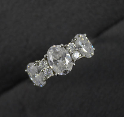 Oval Cut Solid Silver Ring, White Moissanite Jewelry, 925 Sterling Silver Moissanite Ring, Statement Travel Jewelry, Solitaire Ring for Her