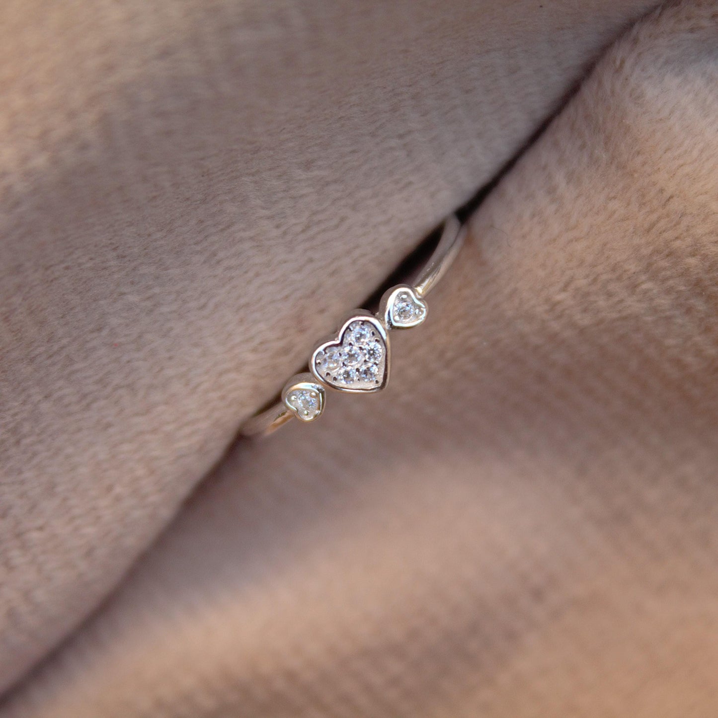 Cubic Zirconia Silver Heart Ring, 925 Sterling Silver Handmade Ring, Minimalist Thin Ring Gift for Women, CZ Anniversary Ring, Propose Ring